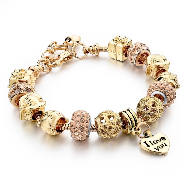 LONGWAY Charm Bracelet Chain With Bead Charms And Pendant Charm