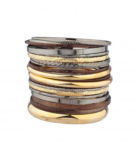 Lux Accessories Textured Multiple Bangle