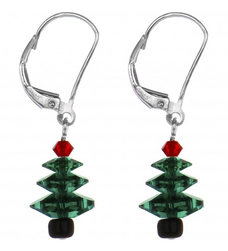 Christmas Earrings Created Swarovski Crystals