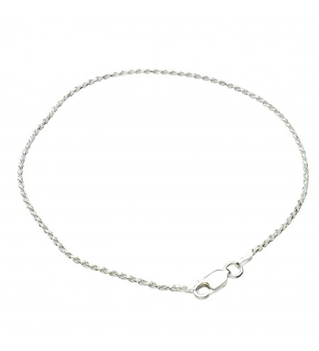 Sterling Silver Diamond Cut Nickel Anklet