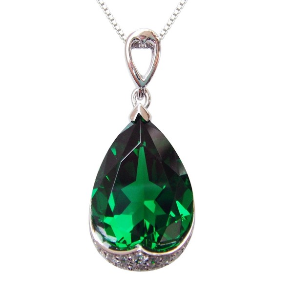 Navachi Sterling Emerald Az9639p Necklace