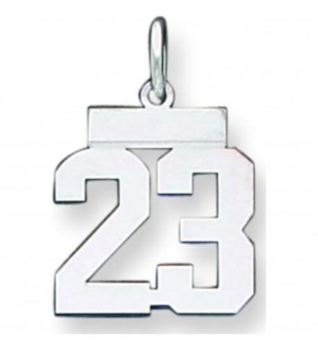 Sterling Silver Polished Number Pendant