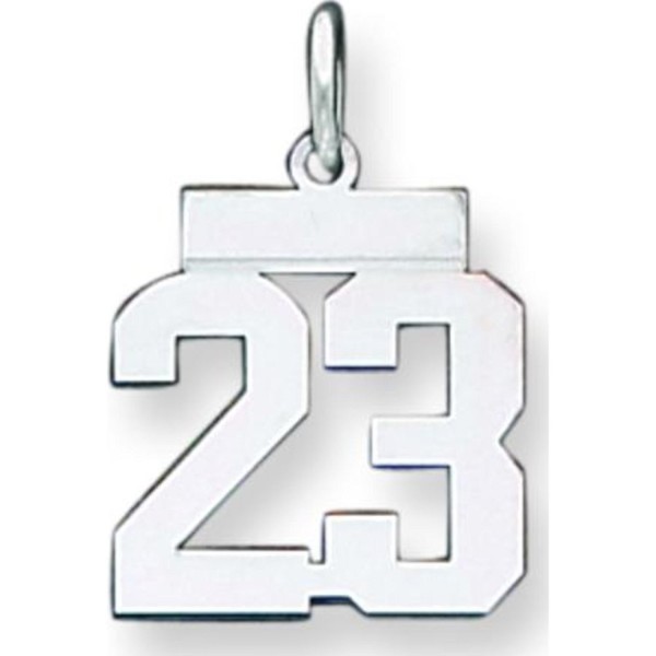 Sterling Silver Polished Number Pendant