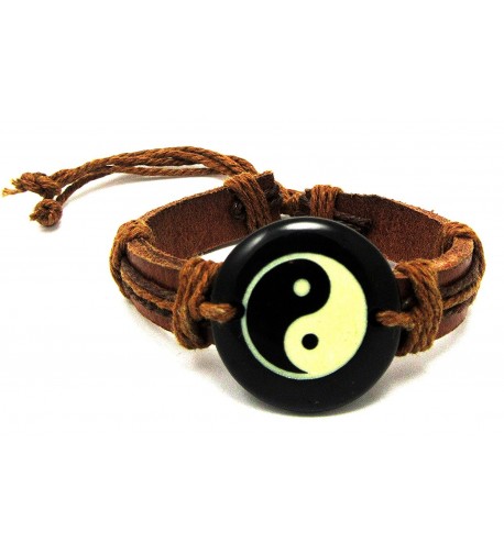 Leather Bracelet Tai chi Symbol Medium