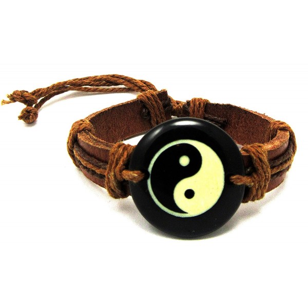 Leather Bracelet Tai chi Symbol Medium