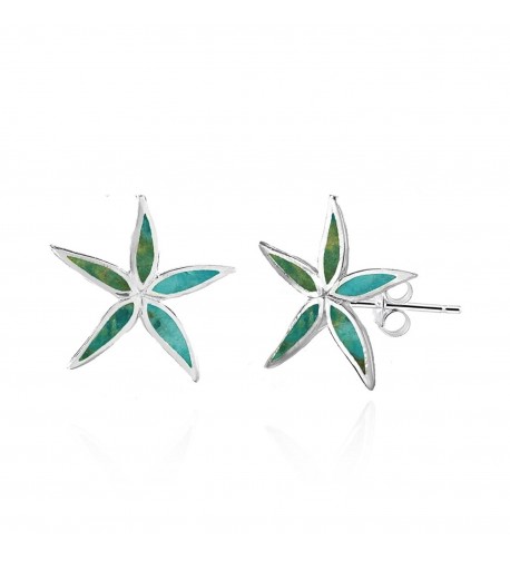 Sterling Silver Simulated Turquoise Earrings