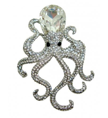 TTjewelry Octopus Pendant Austria Silver tone
