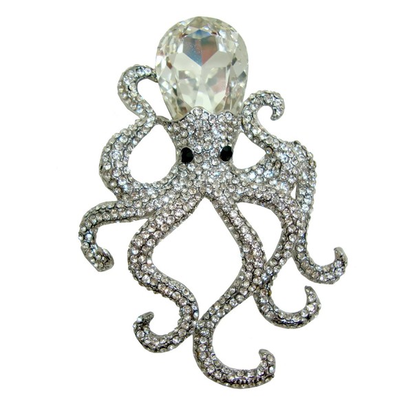 TTjewelry Octopus Pendant Austria Silver tone