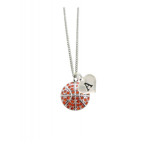 Custom Crystal Basketball Necklace Initial