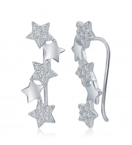 Sterling Zirconia Crawler Climber Earrings