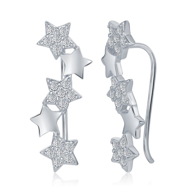 Sterling Zirconia Crawler Climber Earrings