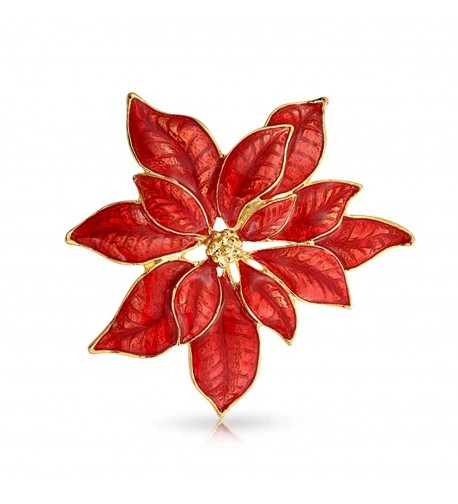 Bling Jewelry Plated Poinsettia Holiday