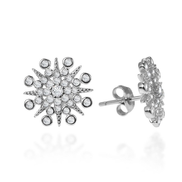 Exquisite Snowflake Zirconia Sterling Earrings