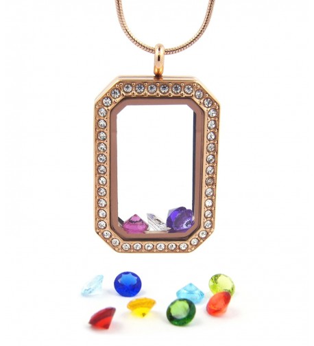 Heritage Rectangle Necklace Birthstone Gold tone