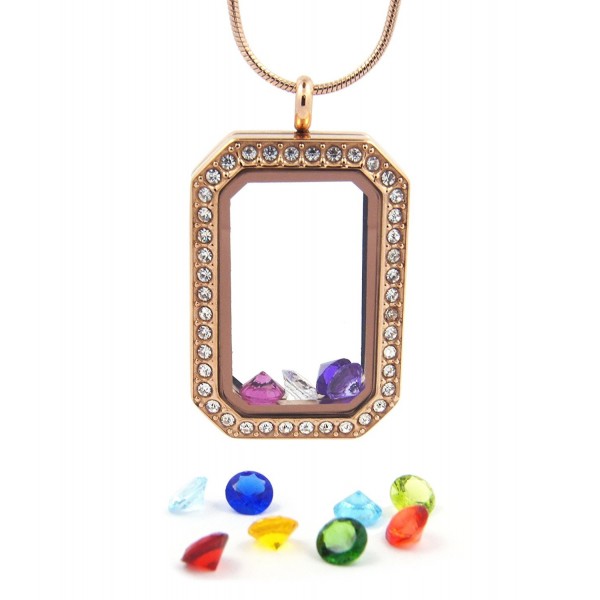 Heritage Rectangle Necklace Birthstone Gold tone