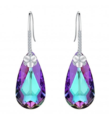 EleQueen Sterling Teardrop Earrings Swarovski