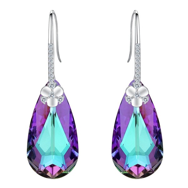 EleQueen Sterling Teardrop Earrings Swarovski