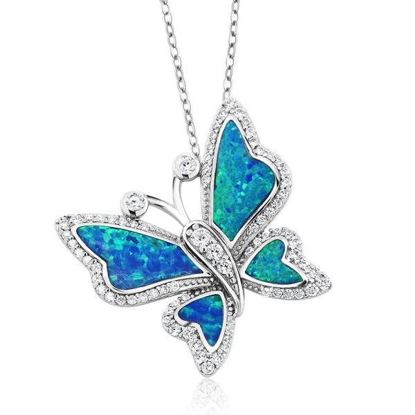 Sterling Silver Butterfly Created Pendant Sterling Silver Butterfly Created Pendant