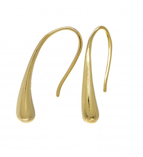 Flashed Sterling Elongated Teardrop Earrings