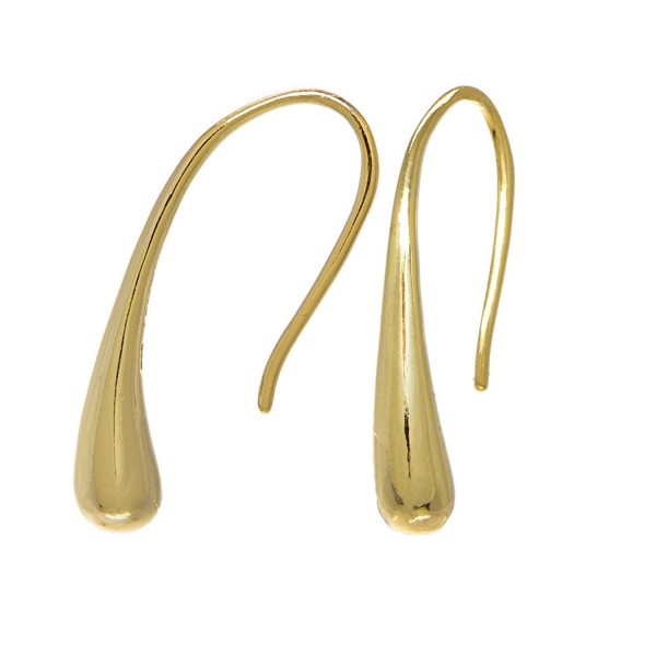 Flashed Sterling Elongated Teardrop Earrings