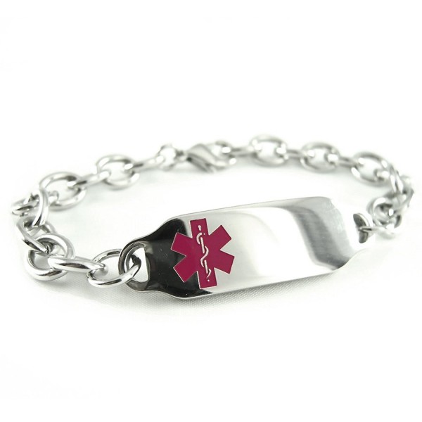 Engraved & Customized Warfarin Ladies Medical ID Bracelet- Purple ...