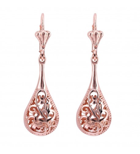 Filigree Teardrop Leverback Earrings Jewelry