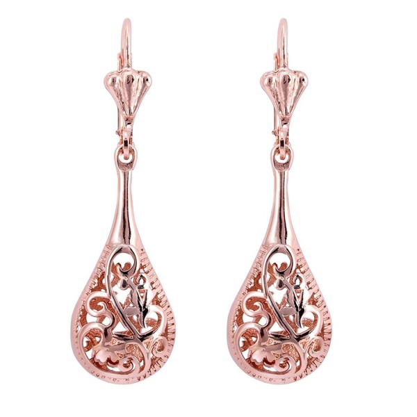 Filigree Teardrop Leverback Earrings Jewelry