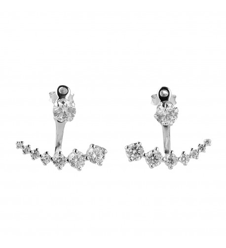 Sterling Silver Square Zirconia Earrings