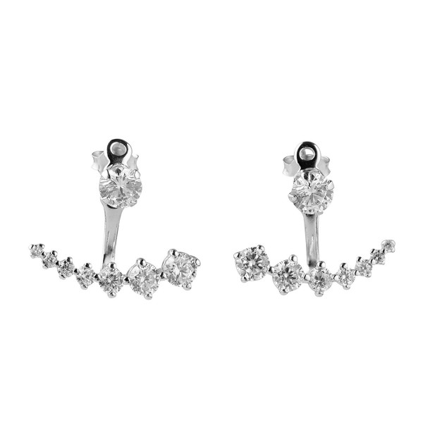 Sterling Silver Square Zirconia Earrings