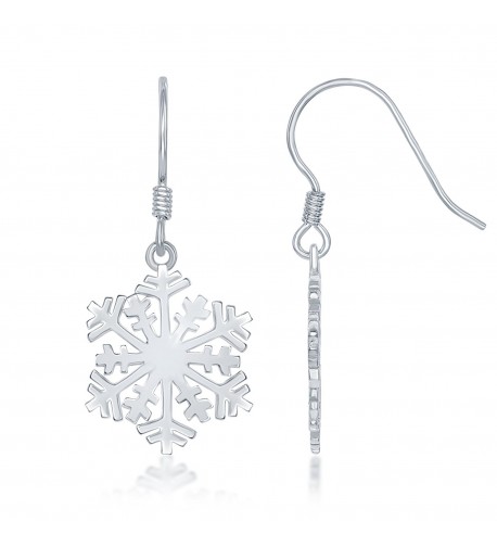 Sterling Silver High Polish Snowflake Earrings