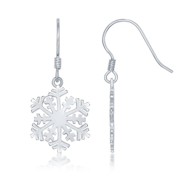 Sterling Silver High Polish Snowflake Earrings