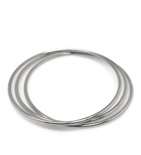 Round Stainless Steel Bangle Bracelets