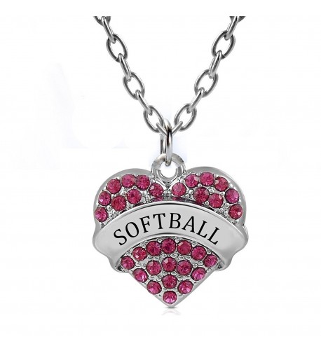 Softball Gifts Heart Pendant Necklace