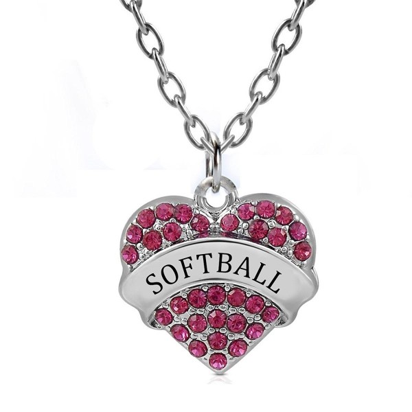 Softball Gifts Heart Pendant Necklace
