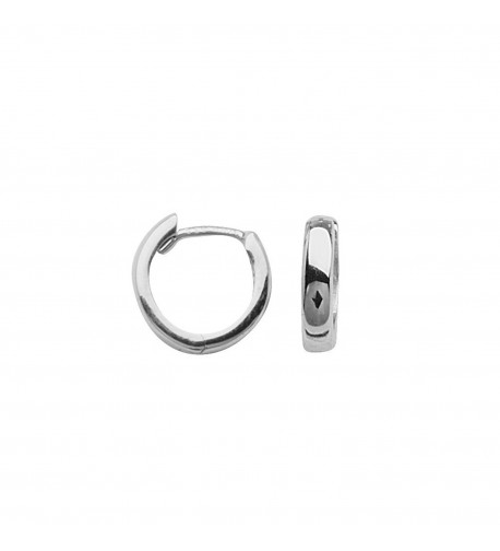 Huggie Earrings Polished Rhodium Sterling