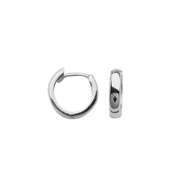 Huggie Earrings Polished Rhodium Sterling