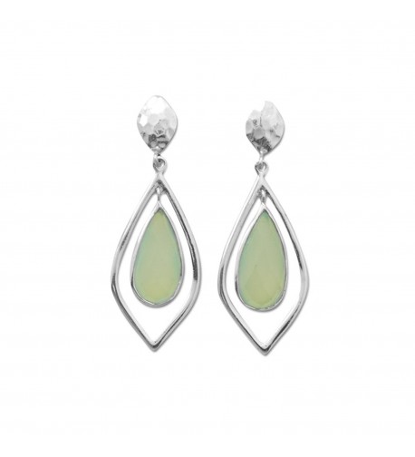 Texture Chalcedony Earrings Framed Sterling