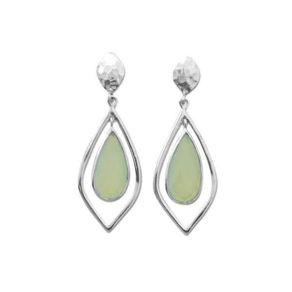 Texture Chalcedony Earrings Framed Sterling