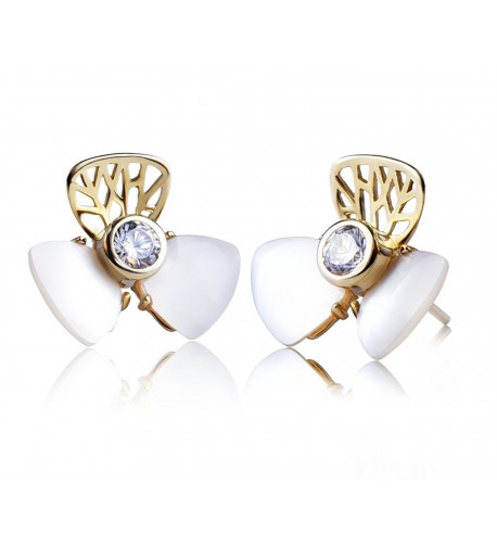 Flower Earrings Jewelry Zirconia Sterling