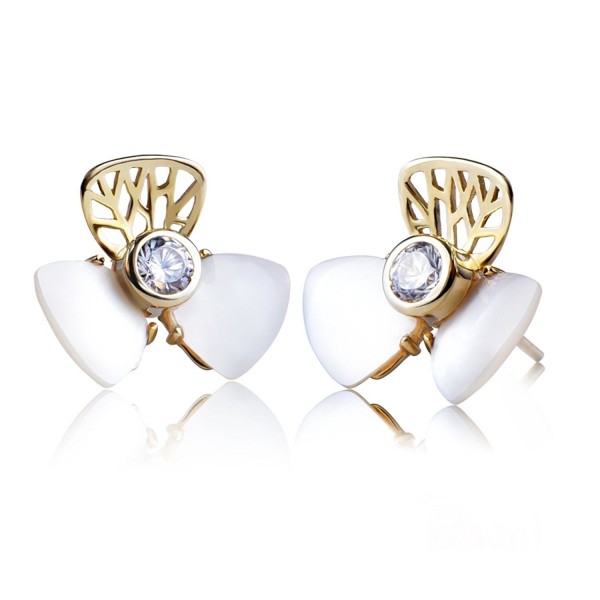 Flower Earrings Jewelry Zirconia Sterling