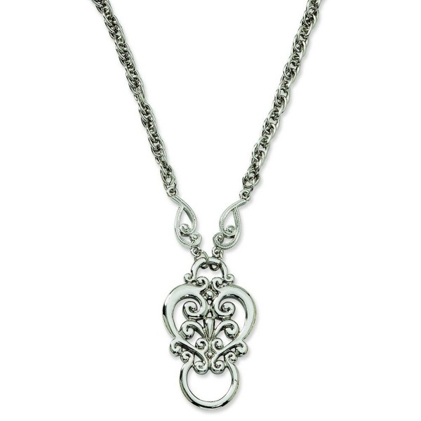 Silver tone Scroll Eyeglass Holder Necklace