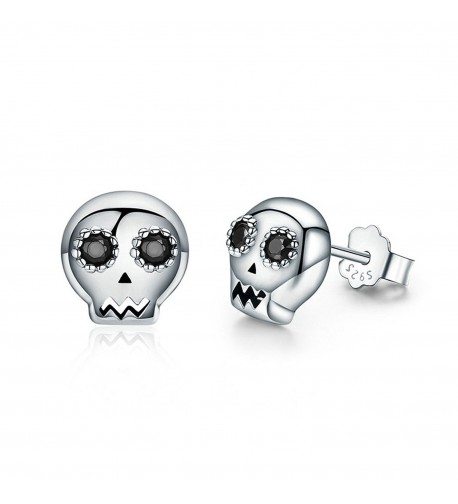 Kiss Skull Sterling Silver Earrings