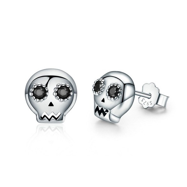 Kiss Skull Sterling Silver Earrings