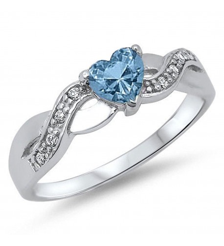 Simulated Aquamarine Zirconia Infinity Sterling