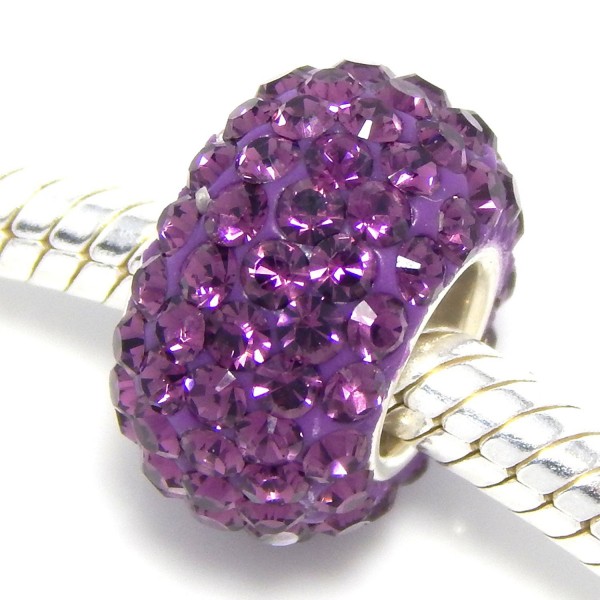 Sterling Silver Purple Crystals Charm