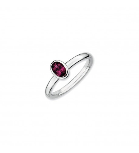 Silver Stackable Rhodolite Garnet Solitaire