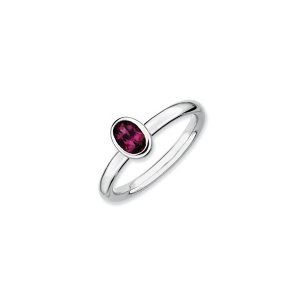 Silver Stackable Rhodolite Garnet Solitaire