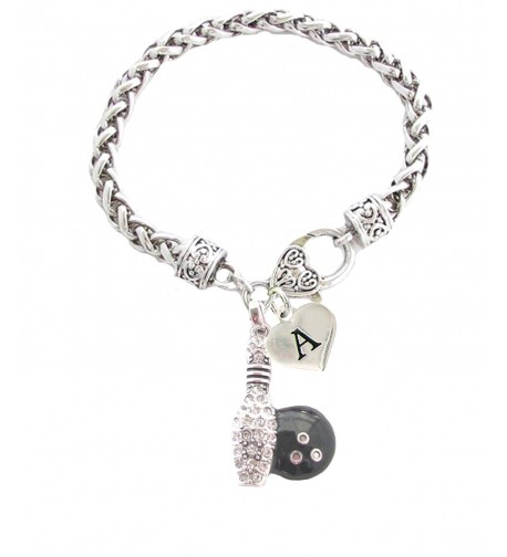 Crystal Bowling Bracelet Jewelry Initial