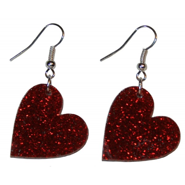 Heart Dangle Earrings Hypoallergenic Earwires