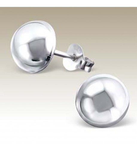 Silver Dome Earrings Stering E16505